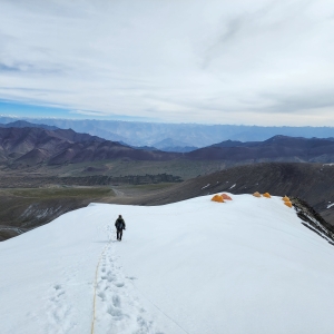 Walking back to summit camp