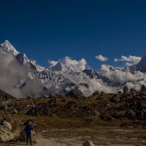 Ama Dablam standing tall - seen on the left.