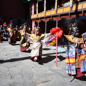 Festivities at the Tengboche monastery.