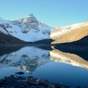 Huge glacial lake which feeds off the Thamsar glacier