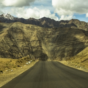 Driving towards Alchi, near Magnetic Hill