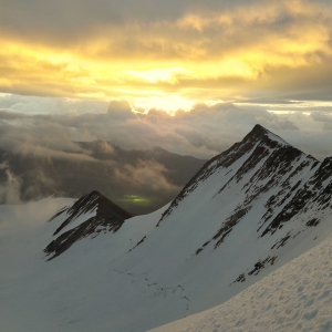Sunrise, as witnessed on the summit climb