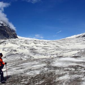 Going to Parvati Col base with Panpatia glacier in the background. 