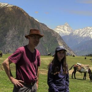 Meadow of Auli with Mt.Nanda Devi in the background.