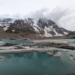 The large glacial lake before we cross the Bot Kol pass