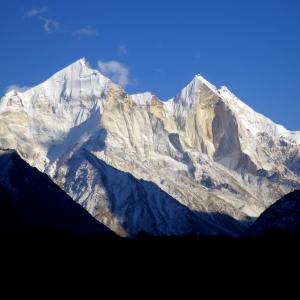 Bhagirathi massif as seen from Bhojbasa Campsite